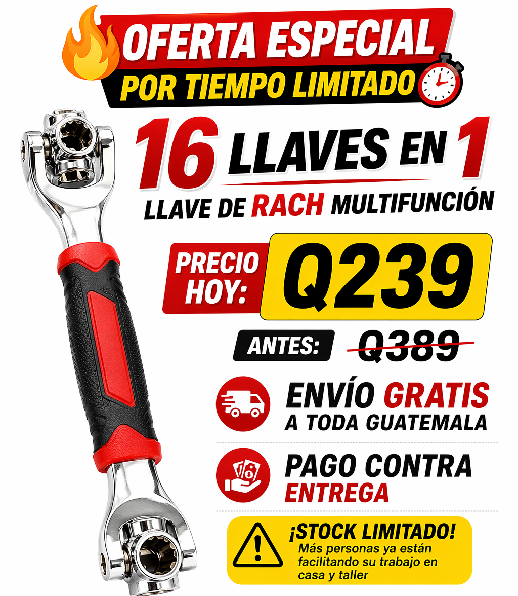 Llave multifunción universal con cabezal 360°