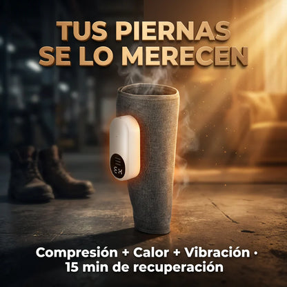 MASAJEADOR PARA PIERNAS CANSADAS CON TECNOLOGÍA DE COMPRESIÓN, AIRE Y CALOR.