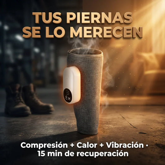 MASAJEADOR PARA PIERNAS CANSADAS CON TECNOLOGÍA DE COMPRESIÓN, AIRE Y CALOR.