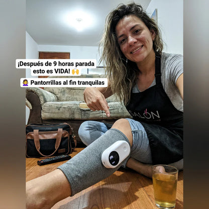MASAJEADOR PARA PIERNAS CANSADAS CON TECNOLOGÍA DE COMPRESIÓN, AIRE Y CALOR.