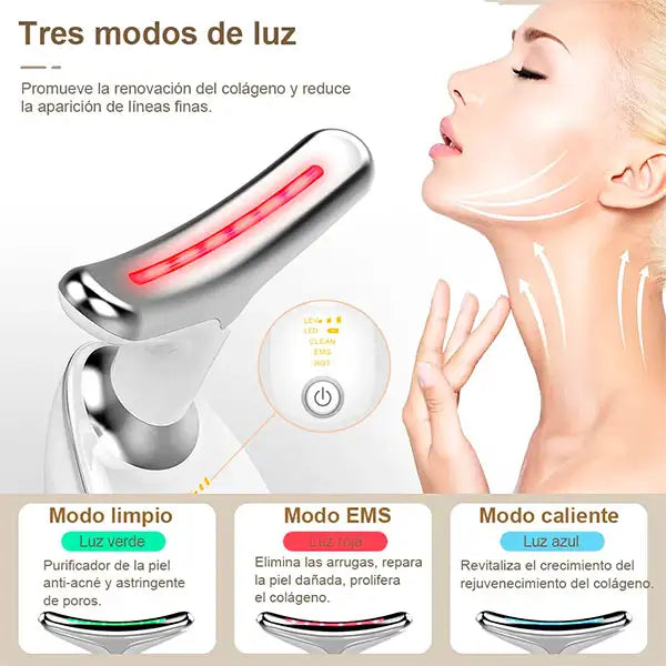 Reafirmante de luz led para cuello y rostro