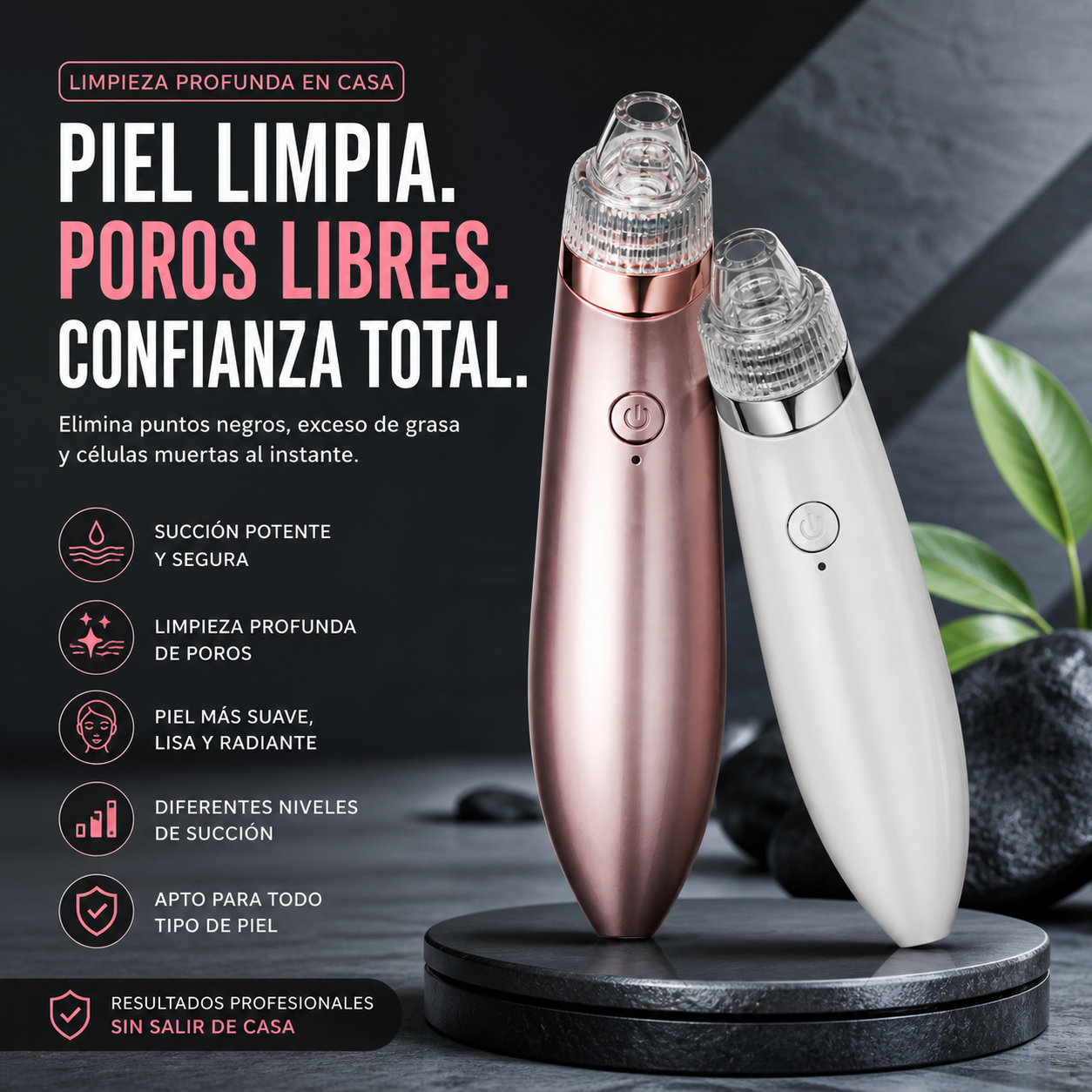 Instrumento de succión de espinillas