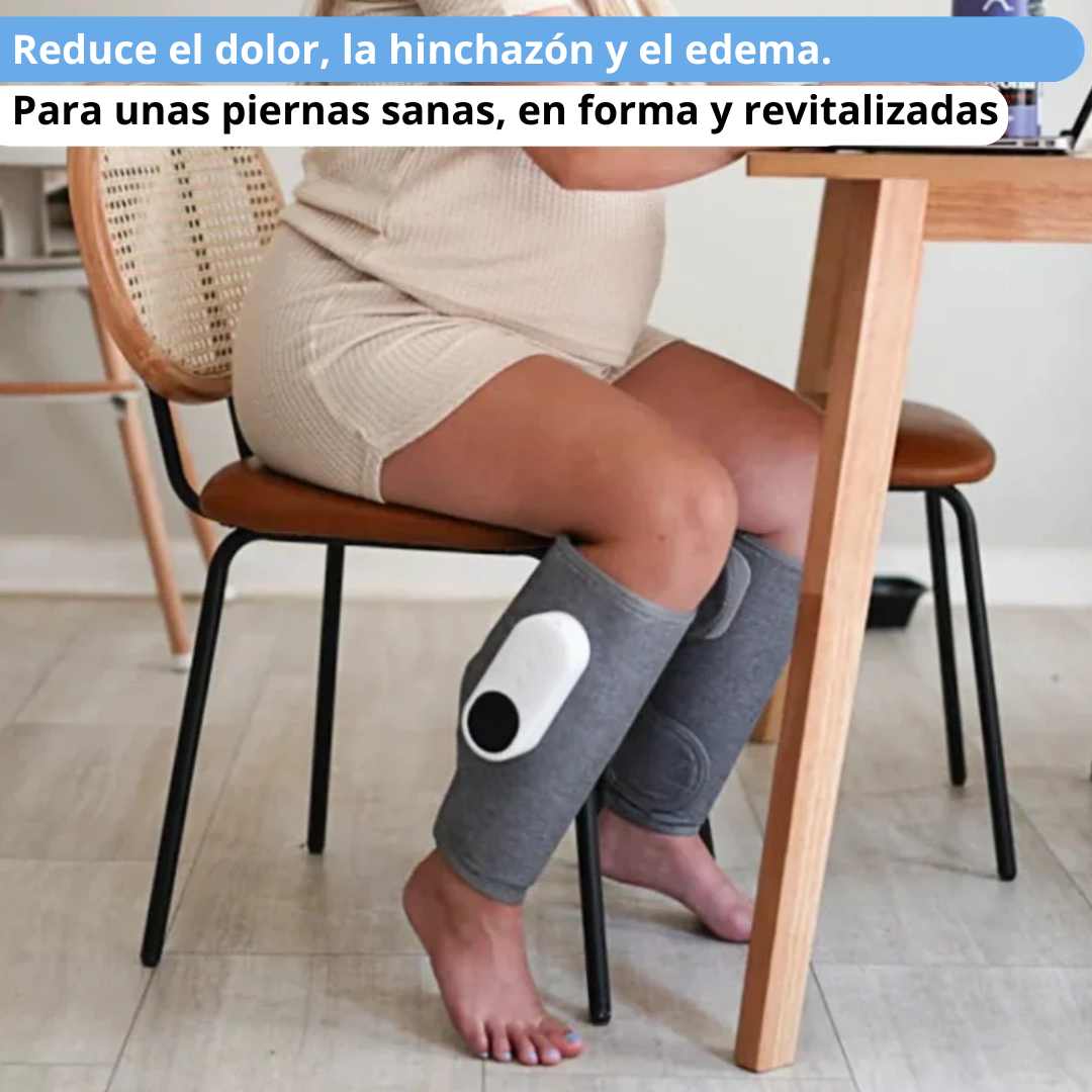 MASAJEADOR PARA PIERNAS CANSADAS CON TECNOLOGÍA DE COMPRESIÓN, AIRE Y CALOR.